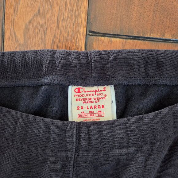 Vintage Champion Reverse Weave Sweatpants 2XL XXL Black Warmup Thick Joggers Y2K - Picture 4 of 13
